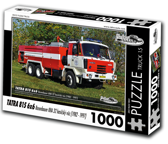 Puzzle - Retro-auta - Tatra 815 6x6 Rosenbauer hasičský vůz (1982-1997)