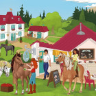 Puzzle - Schmidt - Na koňské farmě + figurka