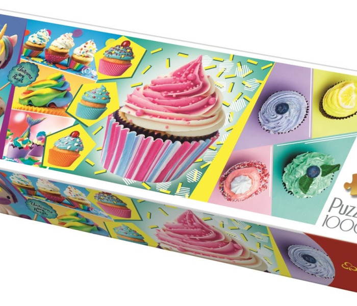 Puzzle - Trefl - Barevné dortíky - Panoramatické puzzle