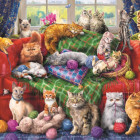 Puzzle - Trefl - Kočky na pohovce