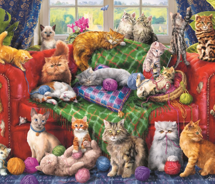 Puzzle - Trefl - Kočky na pohovce