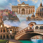 Puzzle - Trefl - Oblíbená místa: Itálie