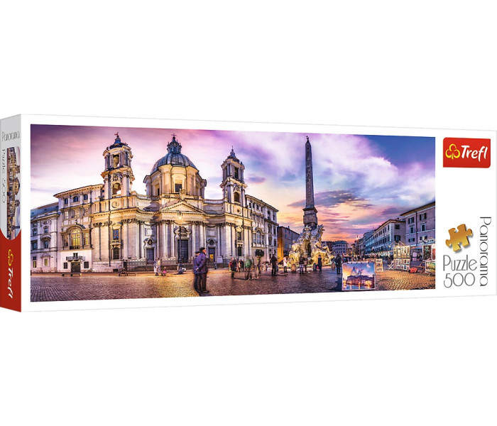 Puzzle - Trefl - Piazza Navona, Řím - Panoramatické puzzle