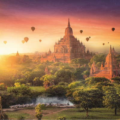 Starobylý chrám v Barmě