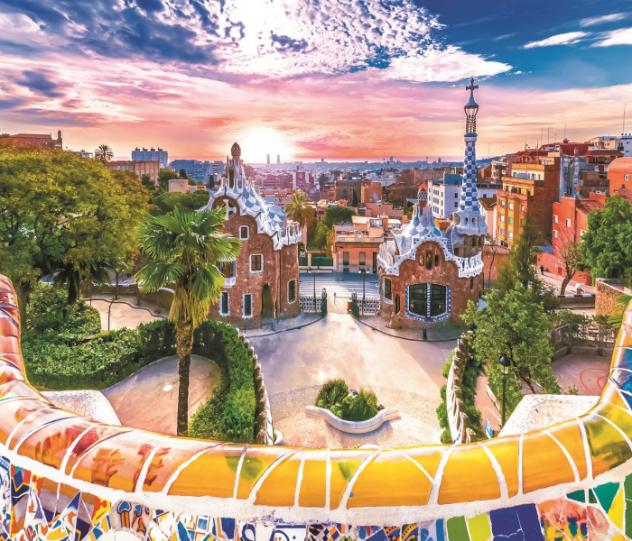 Puzzle - Trefl - Západ slunce nad Barcelonou, Španělsko