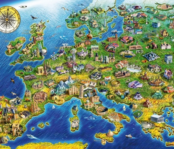 Puzzle - Bluebird - Evropské památky