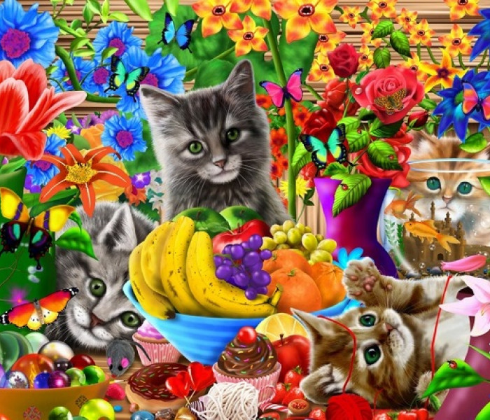 Puzzle - Bluebird - Hravá koťátka