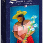 Puzzle - Bluebird - Žena s květy