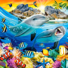 Puzzle - Castorland - Delfíni v tropech