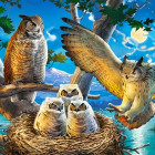 Puzzle - Castorland - Soví rodina