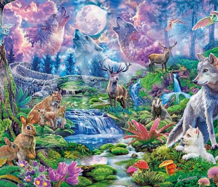 Puzzle - Clementoni - Divočina při svitu měsíce