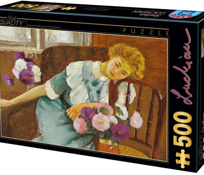 Puzzle - D-toys - Puzzle Lorica s kyticí chryzantém