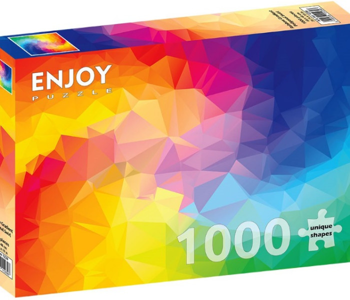 Puzzle - Enjoy - Polygonální barevná spirála