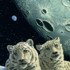 Puzzle - Grafika - Sněžní leopardi