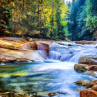 Puzzle - Grafika - Krásný vodopád v lese