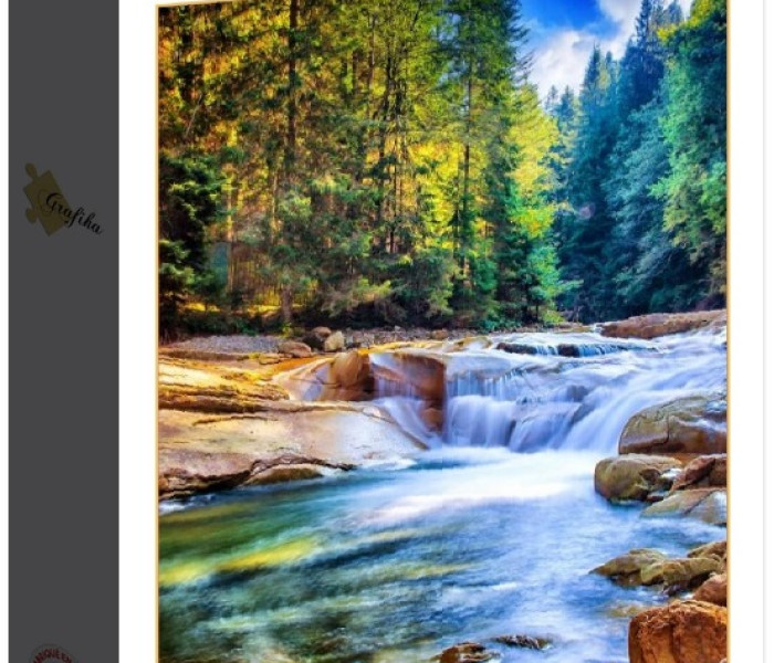 Puzzle - Grafika - Krásný vodopád v lese