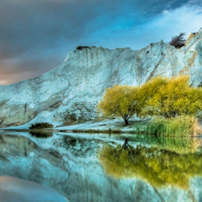 Modré jezero - Panoramatické puzzle