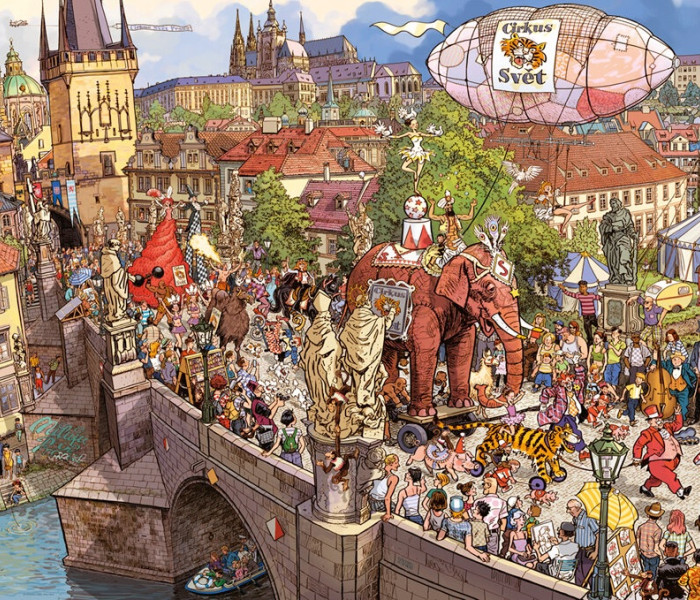 Puzzle - Heye - Pouliční slavnost - Triangular puzzle