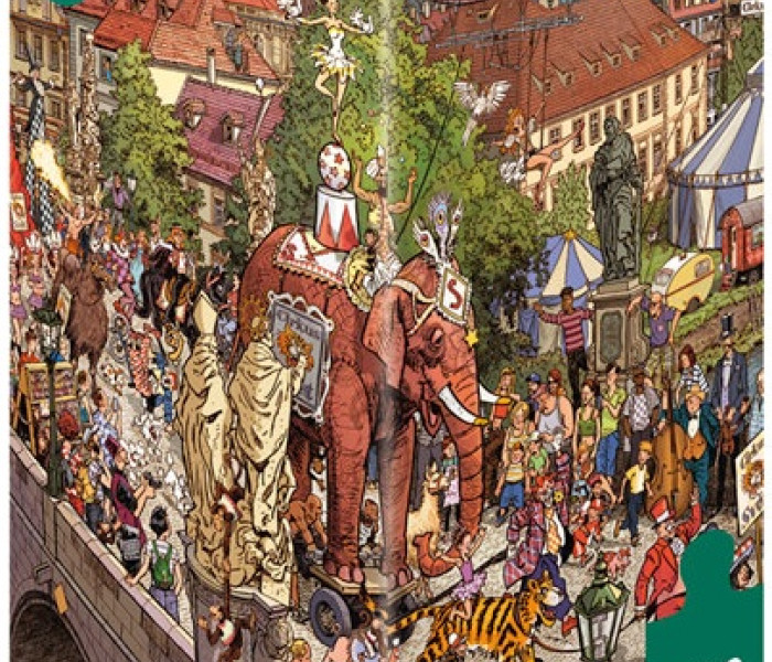 Puzzle - Heye - Pouliční slavnost - Triangular puzzle