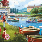 Puzzle - Falcon - Jezero s loďkami