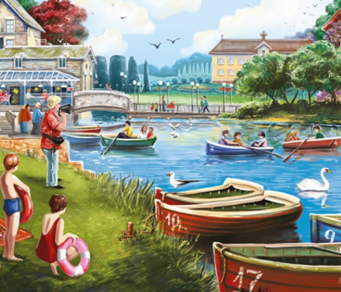 Puzzle - Falcon - Jezero s loďkami