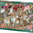 Puzzle - Falcon - Kočky v květinách