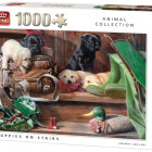 Puzzle - King - Štěňátka na schodech