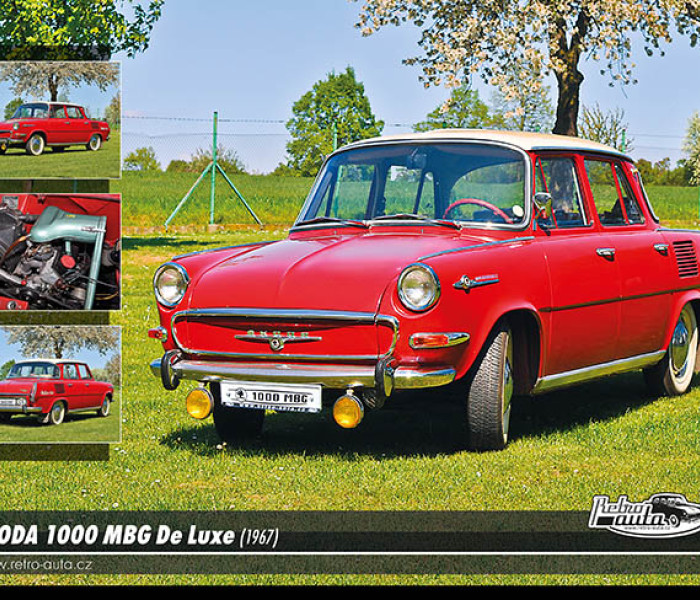 Puzzle - Retro-auta - Puzzle Škoda 1000 MBG De Luxe (1967)
