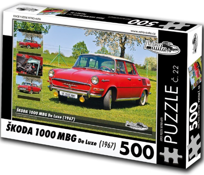 Puzzle - Retro-auta - Puzzle Škoda 1000 MBG De Luxe (1967)