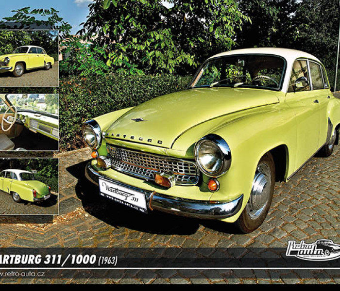 Puzzle - Retro-auta - Puzzle Wartburg 311/1000 (1963)