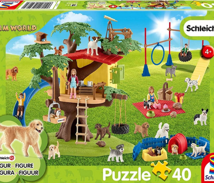 Puzzle - Schmidt - Šťastní pejsci + figurka Schleich