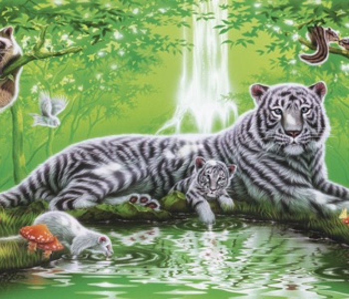 Puzzle -  - U vodopádu - Panoramatické puzzle - Step 79405